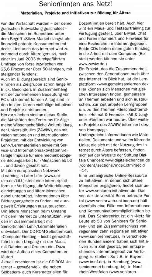 Seniorinnen ans Netz